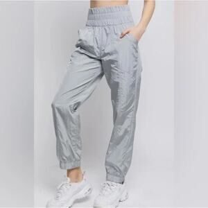 FP Movement by Free People The Way Home Silver Track Pants, M, NWT 🩶🩶🩶